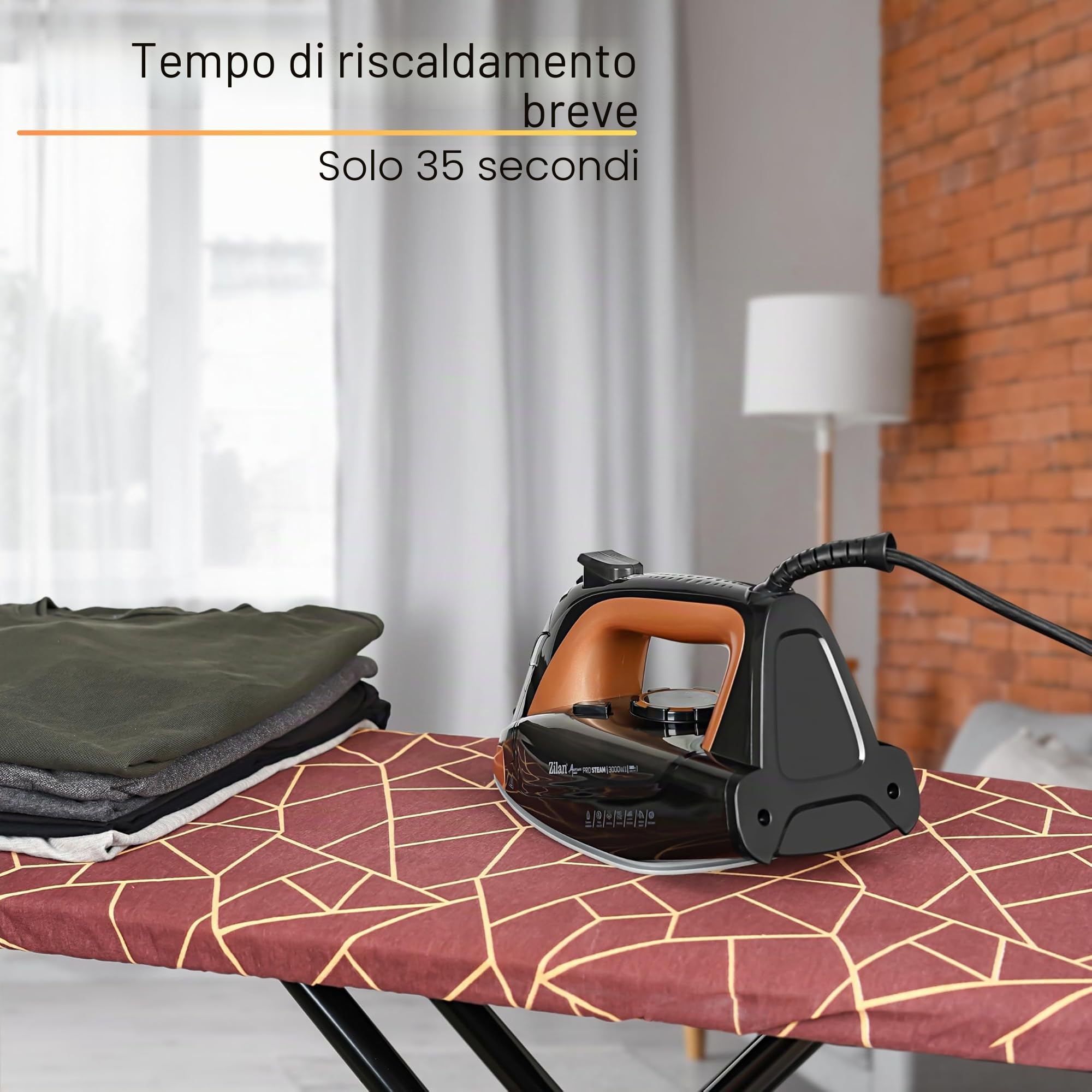 Zilan Ferro da stiro a vapore, 380 ml, funzione autopulente, anti-calcare, ferro da stiro a vapore, ferro da stiro a vapore, ferro da stiro a vapore