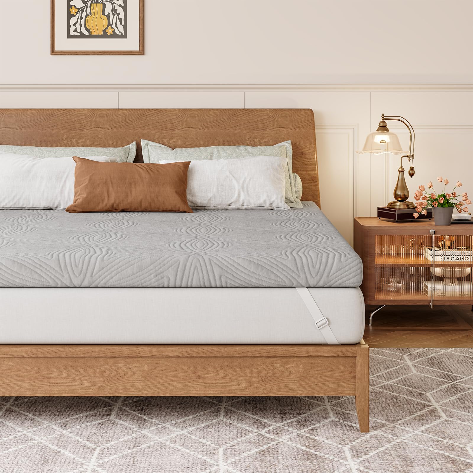 Vesgantti Mattress Topper for King Size Bed, Gel Memory Foam Mattress Topper for Cool Slee...