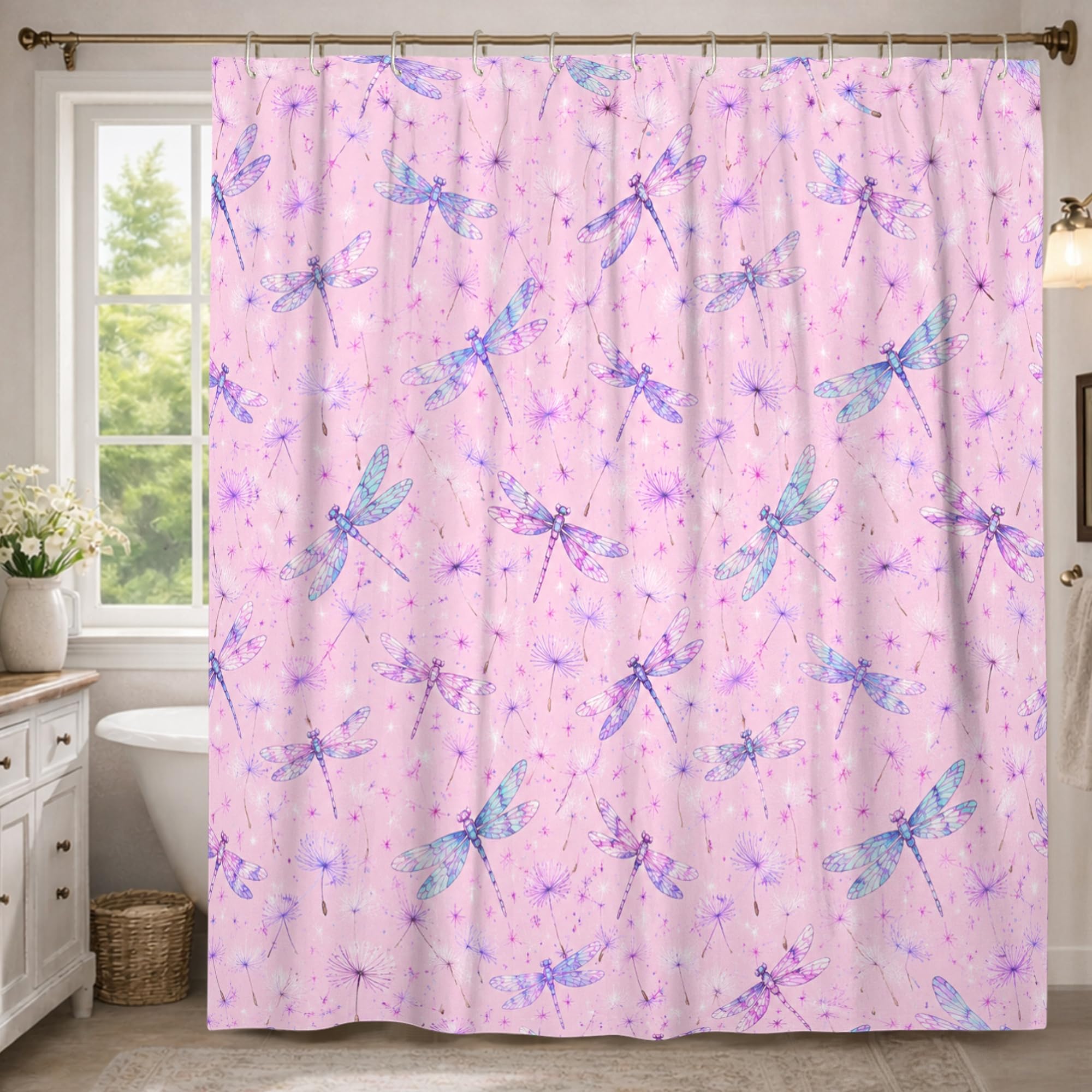 Rideau de douche extra long 183x243 cm lavable avec crochets