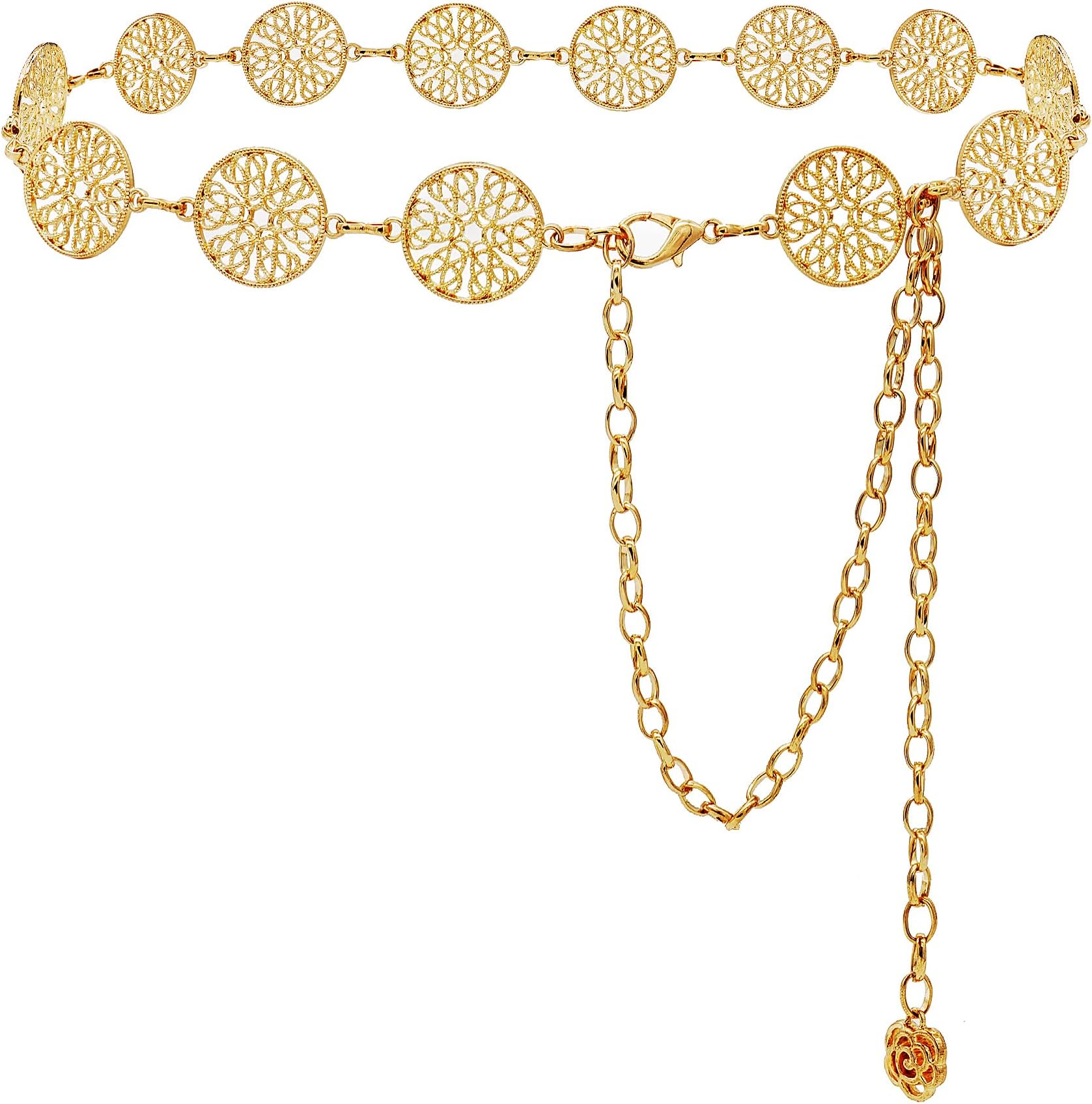 Chain Belts for Women Hollow Metal Waist Chain Belts Dress Belt for Her