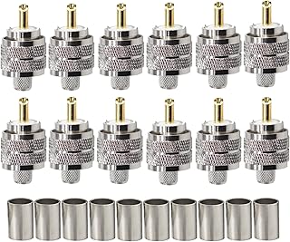 PL259 Connector 10 Pack TUOLNK UHF Male Plug Crimp Coax Adapter SO239 PL-259 Coaxial Connector for 5D-FB Coaxial Cable Compatible with CB Ham Radio Antenna