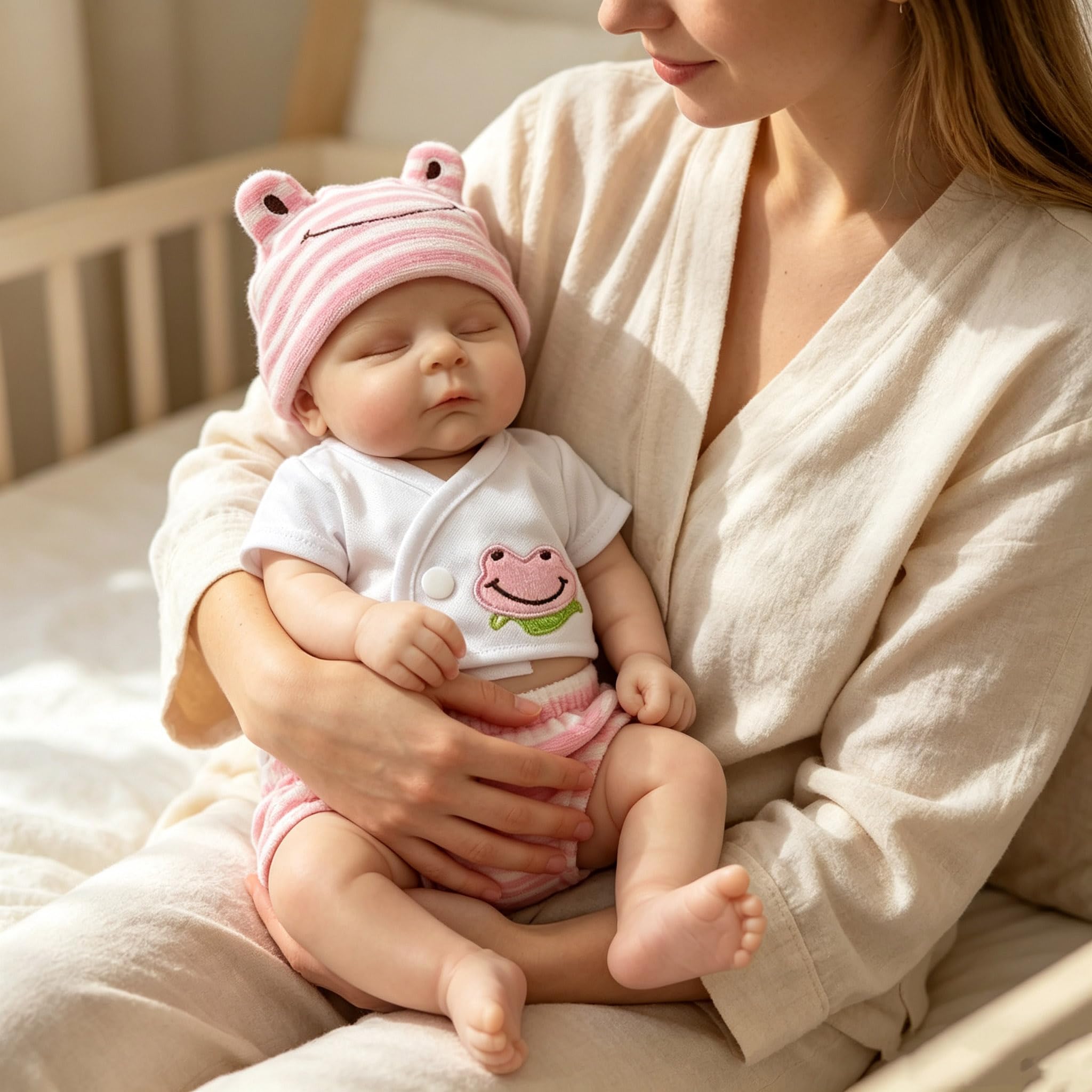Anano Muñeca Reborn Niña 33cm, 100% Silicona Integral Cuerpo Suave