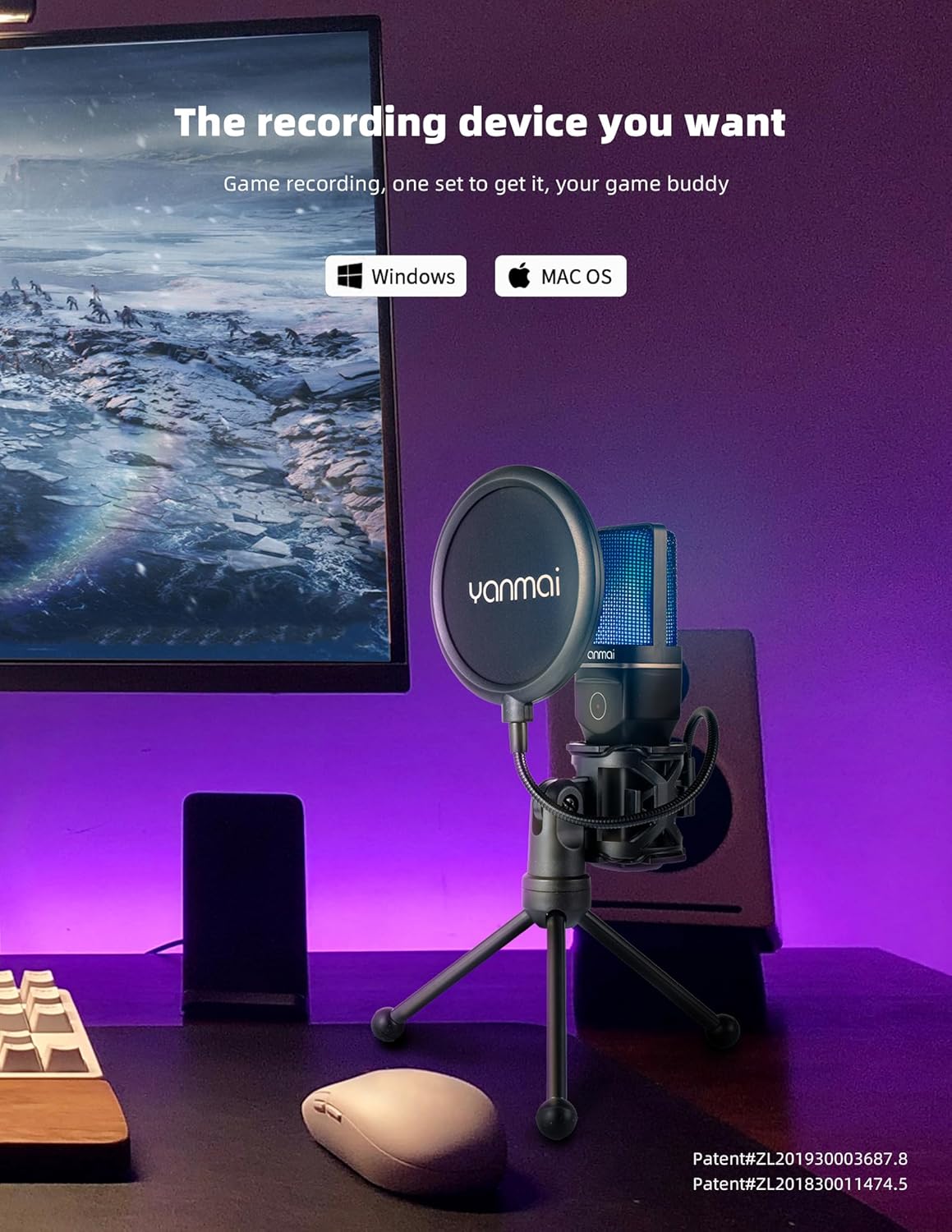 2.4G Wireless Microphone with ANC Active Noise Cancellation, RGB Lighting, 18-Hour ... - Image 6