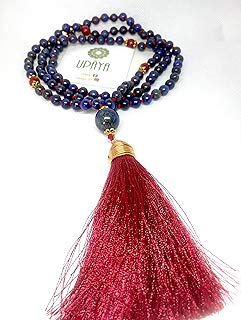 Japamala lapislázuli con coral