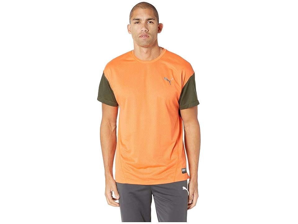 

PUMA A.C.E. Short Sleeve Tee (Firecracker/Forest Night) Men's T Shirt, Orange