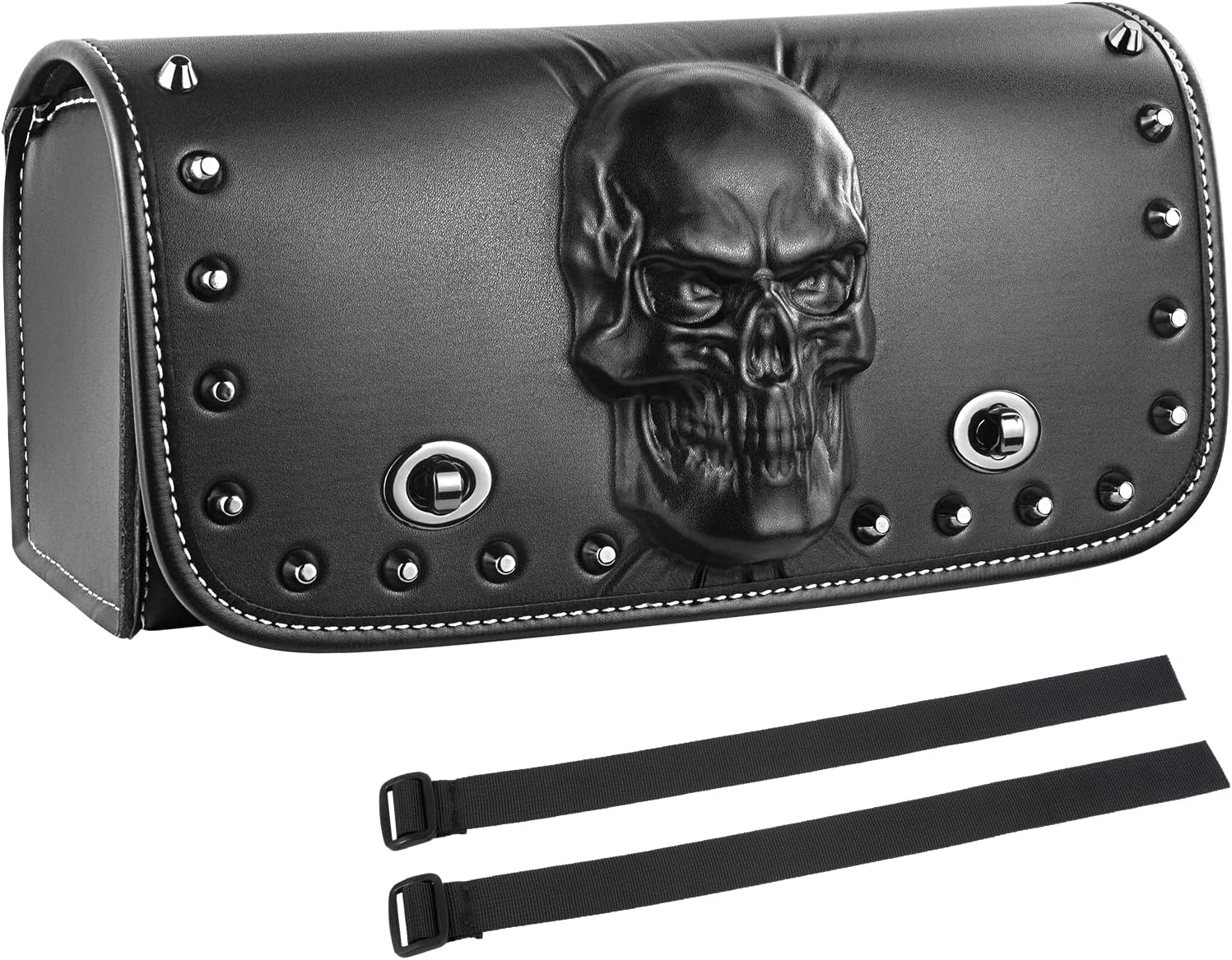 Motorcycle 3D Skull SaddleBags Waterproof PU Leather Side Saddle Bags for Honda VT1100 Shadow 1100