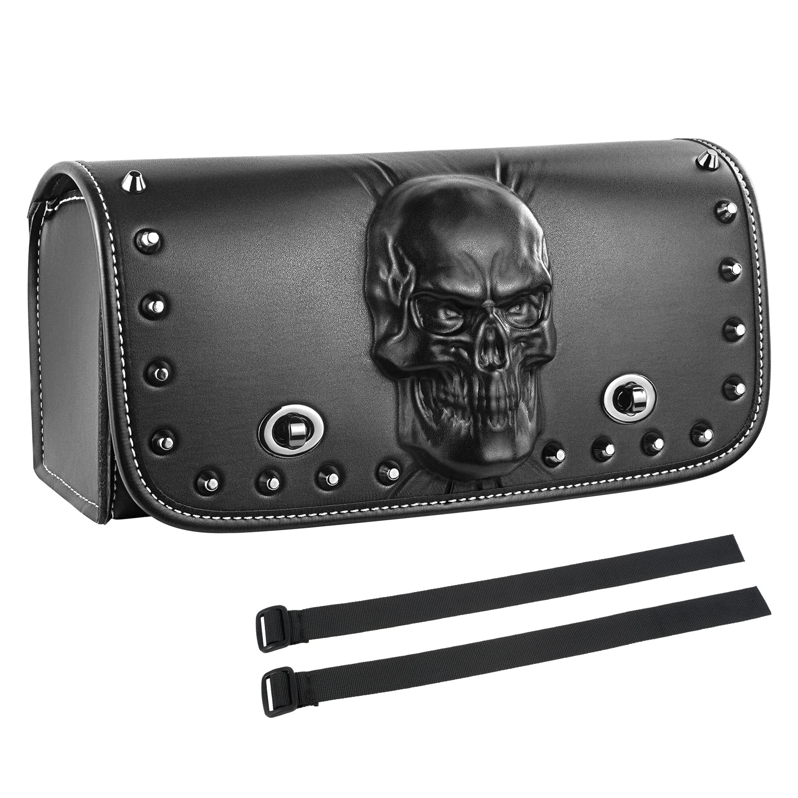 YHTIMIOXMotorcycle 3D Skull SaddleBags Waterproof PU Leather Side Saddle Bags for Honda VT1100 Shadow 1100