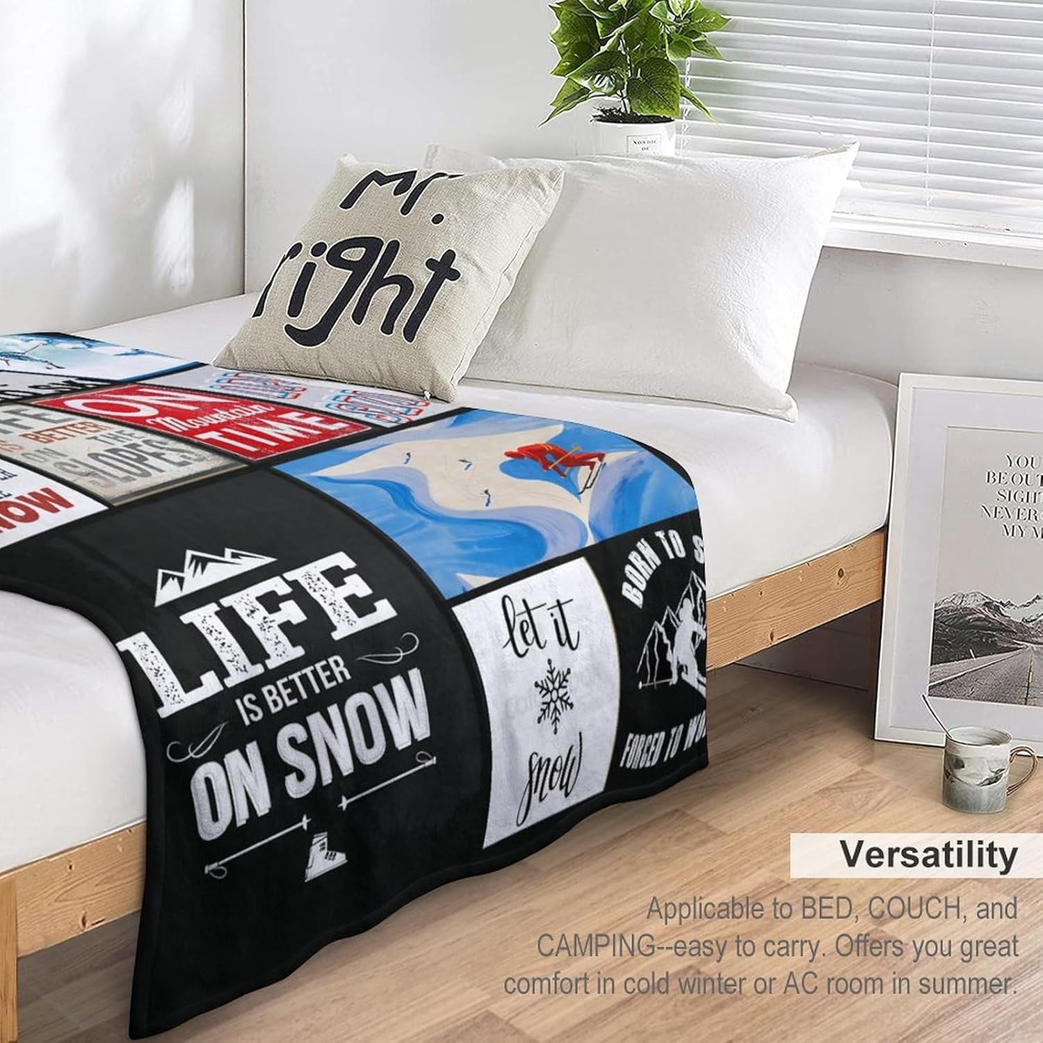 Soft Warm Cosy Fleece Blanket for Couch Bed, 40"x50" - Perfect Ski Gift for Lovers & Kids - Image 7