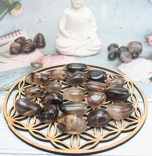 Miniatura 5 de Crocon Piedras pulidas de cuarzo ahumado de 12 libra y cristales a granel de más de 1100 quilates, kit de piedras preciosas para curación de reiki