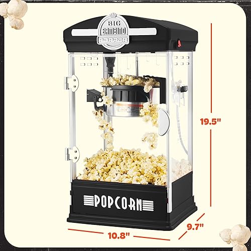 Vista 15 de Great Northern Popcorn Machine - Máquina de palomitas de maíz Big Bambino Old Fashioned con hervidor de 4 onzas, tazas medidoras, cuchara y tazas