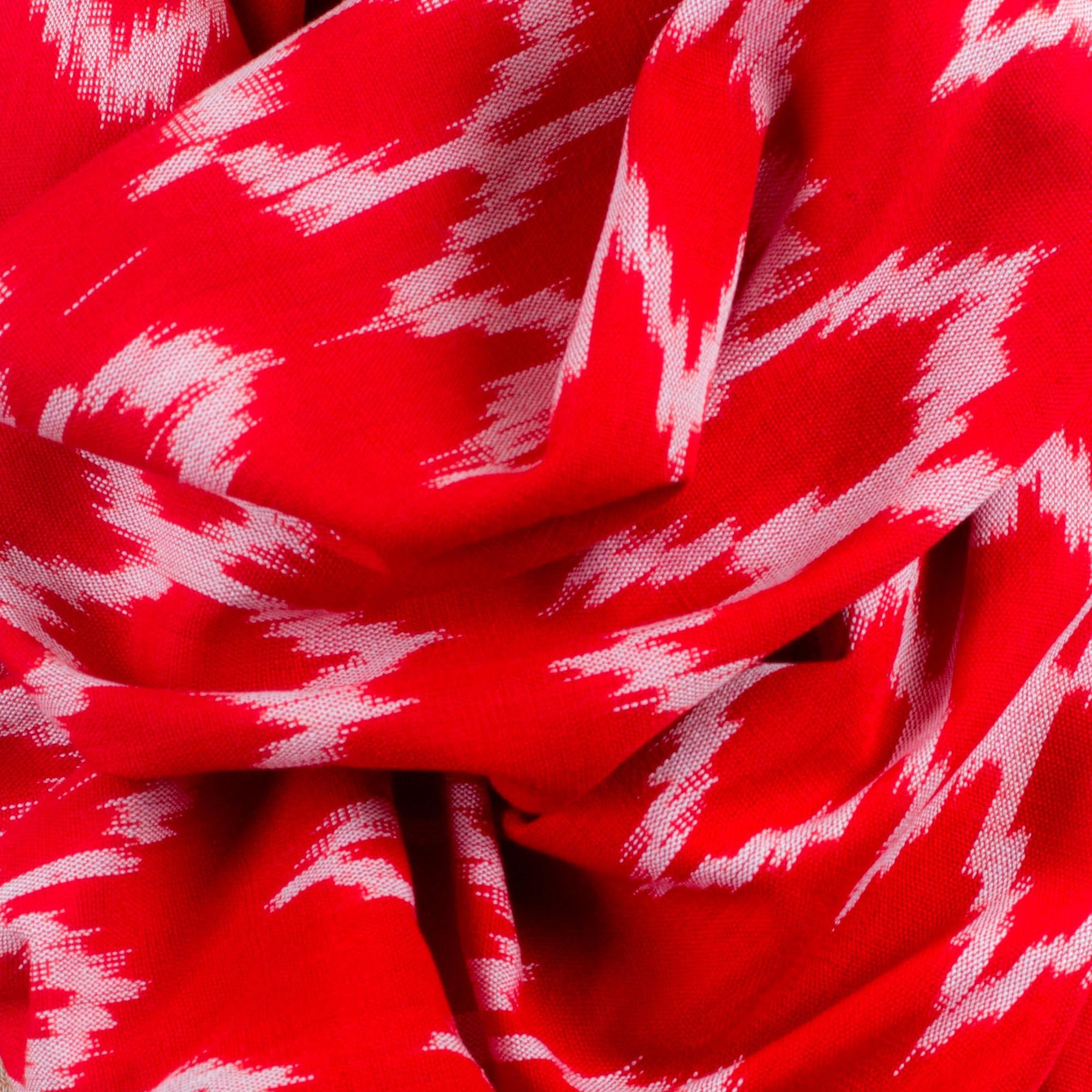 NOVICA Donna e bianco 100% cotone Infinity sciarpa dell'involucro, 'Rubino Maya' Taglia unica Rosso