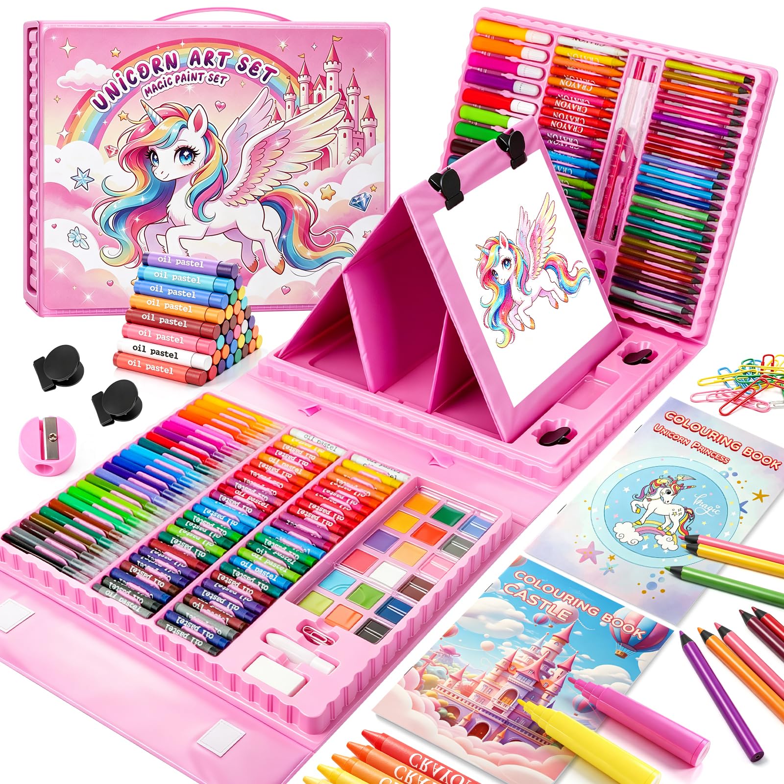 Art Supplies for Kids 208Pcs Unicorn Drawing Kit for Age 4–12 Gift