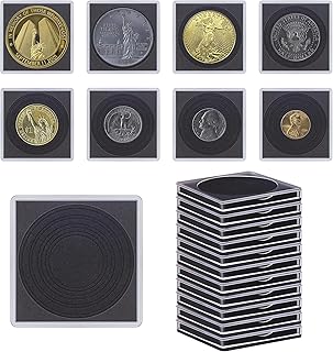 20 Pcs Clear Coin Collection Holders with Sponges 43mm Coin Capsules Morgan Silver Dollar Coin Snap Holder Protectors for Collectors (8 Adjustable Diameters: 19/21.5/24.5/27/31/33/38/40mm) (20)