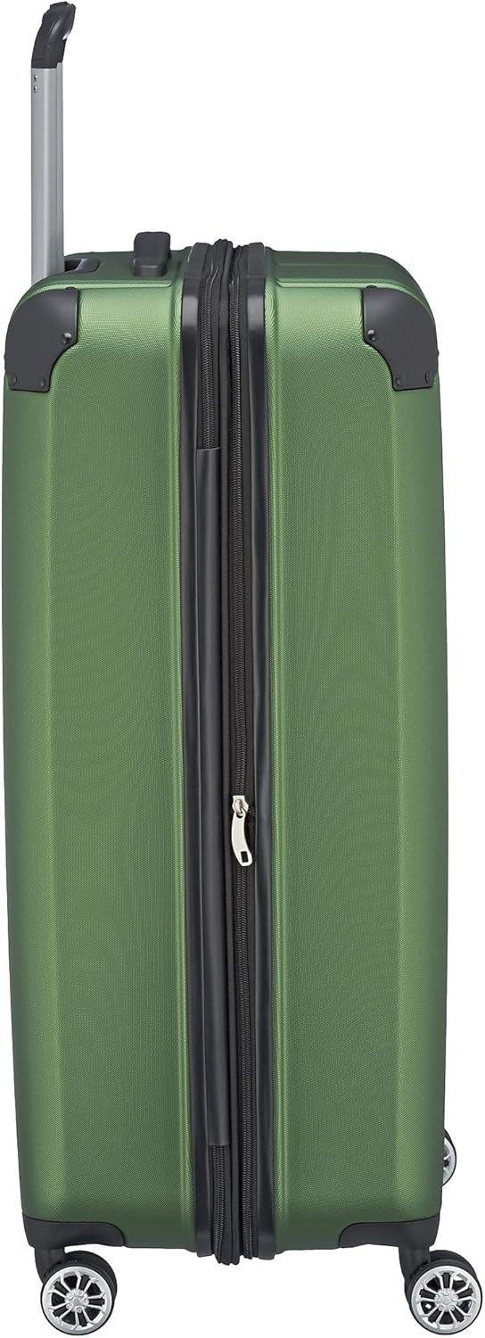 travelite Hardshell case Large, Expandable, 4 Wheels, City, Trolley with Scratch-Resistant Surface, TSA Lock, Stretch fold, 77 cm, 113-124 liters, Green (Grün), 77 centimeters, Hand Luggage