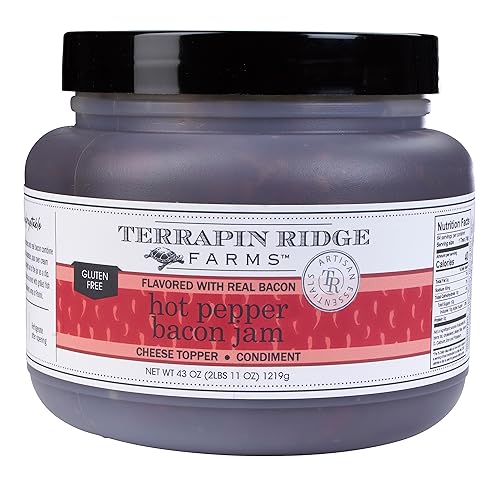 Terrapin Ridge Farms Gourmet - Mermelada de pimiento picante y tocino, una jarra de 43 onzas