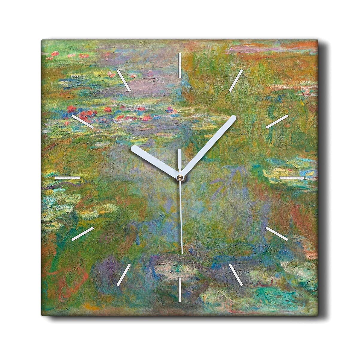 Horloge sur Toile Monet Nénuphars Haute Définition Décoration Salon