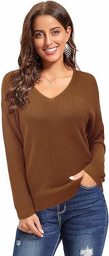 Miniatura 4 de II ININ Suéter de otoño 2024 para mujer, de manga larga, trajes de moda, casual, cuello en V, suéteres de gran