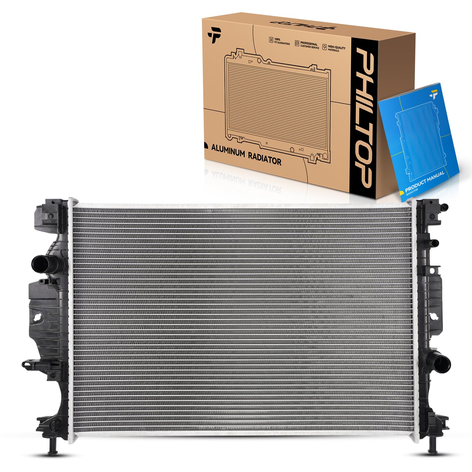 PHILTOP CU13321 Radiator 26-7/16“Core Compatible With 2013-2014 Fusion 1.5/1.6/2.5L Automatic 2013-2014 Fusion 2.0L 2015-2016 Fusion 2019-2020 Police Responder Hybrid 2013-2016 MKZ GAS (Main Unit)