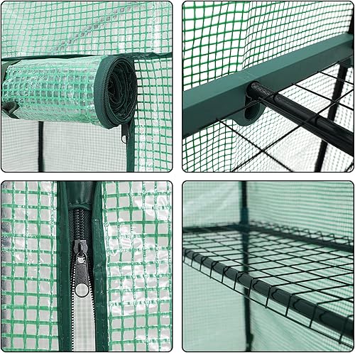 Miniatura 3 de ABCCANOPY Mini invernadero de 4 niveles portátil de jardinería con puerta con cremallera para uso en interiores y exteriores (cubierta de