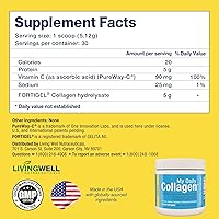 Vista 7 de Premium Collagen Peptides Type 1 & 3 Collagen Powder - Hydrolyzed Bovine with Protein & Vitamin C – Unflavored Powdered Peptides Protein for Men and