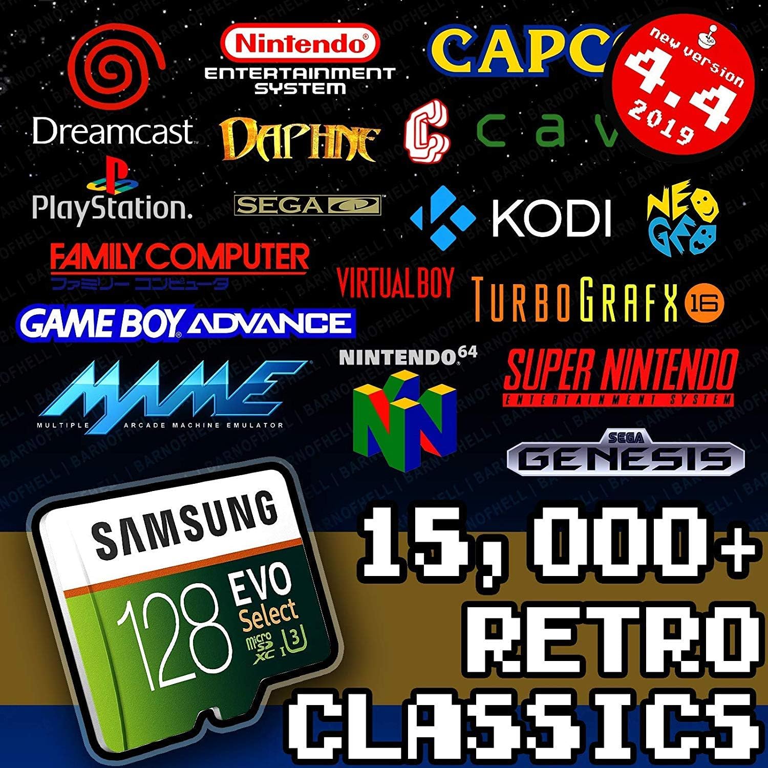 128 GB Retropie SD Card - Retro Classics with Video Previews for Raspberry Pi 3 Model B+