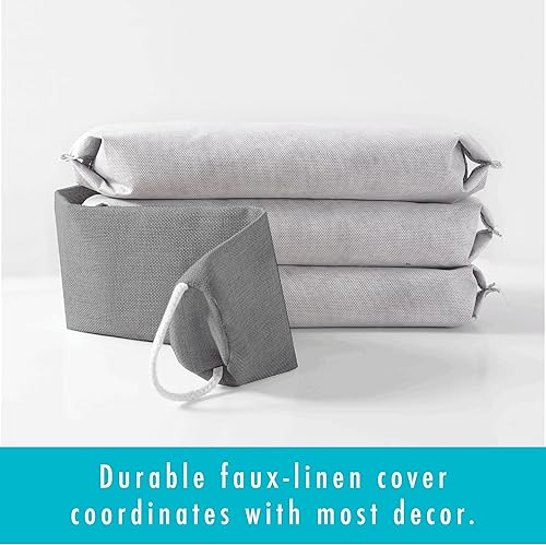 Miniatura 6 de Fresh Ideas Bloqueador de corrientes de aire y protector de puerta para uso con puertas o ventanas, 35.5 pulgadas x 3 pies, gris