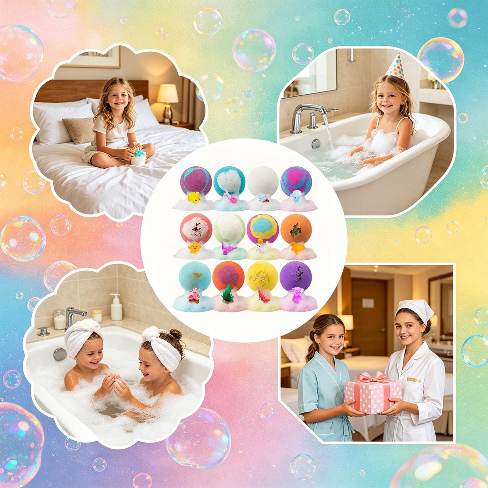Sfera da bagno frizzante Con 12 Pezzi Regali Effervescenti E Colorati