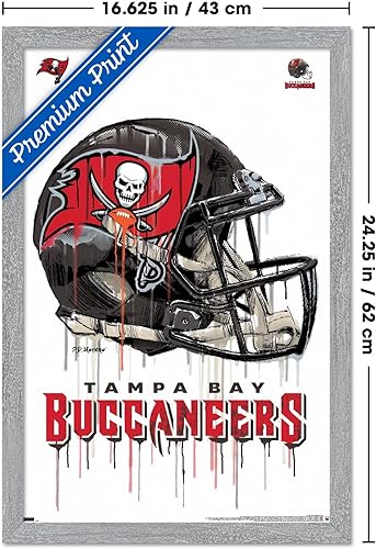 Miniatura 69 de Trends International NFL Tampa Bay Buccaneers - Póster de pared con casco de goteo 20, 22.375 x 34 pulgadas, versión enmarcada negra Versión