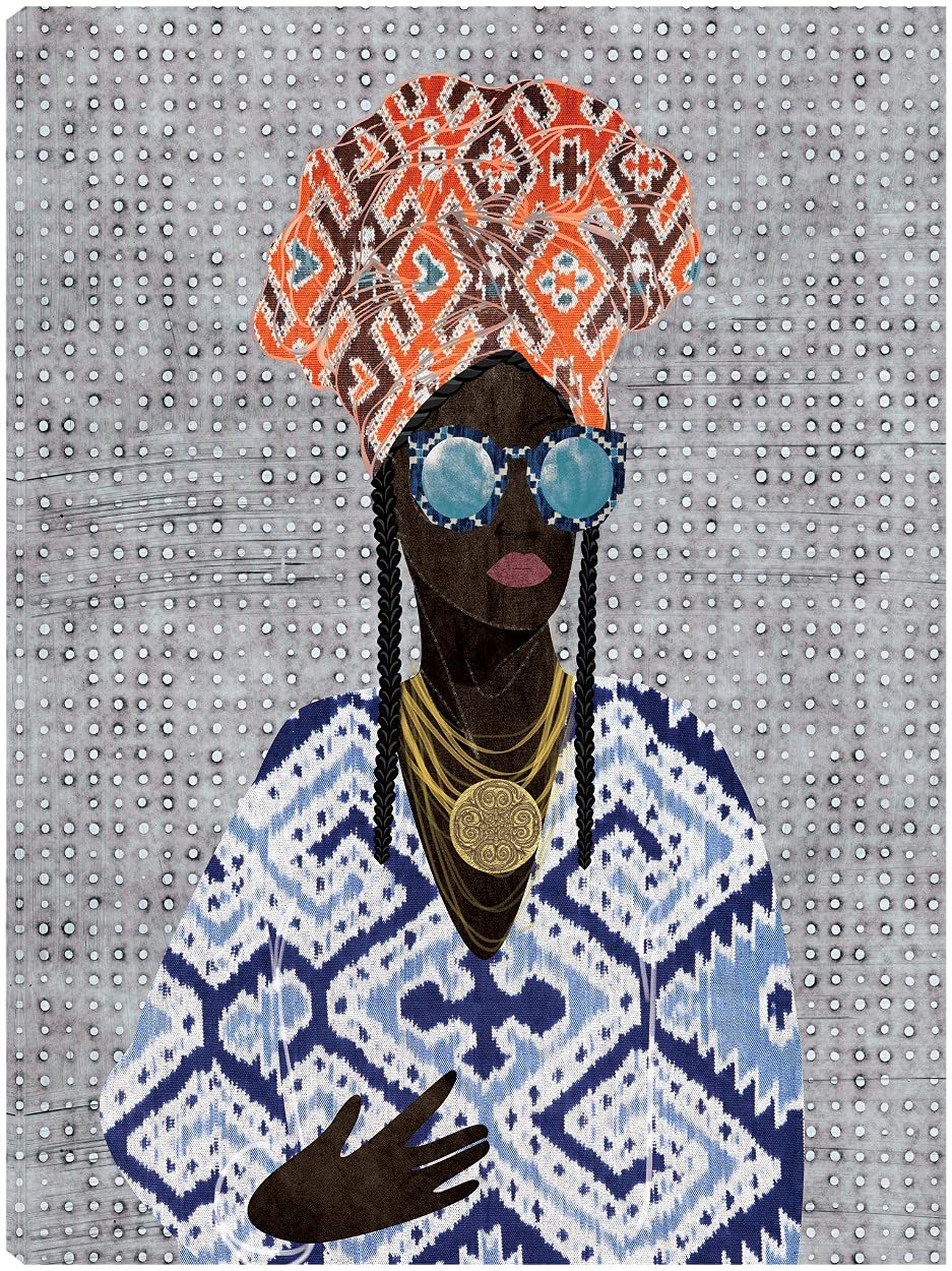 Fine Art Canvas Dots Queen on Gray Canvas Wall Decor by Artist Nikki Chu for Living Room Bedroom