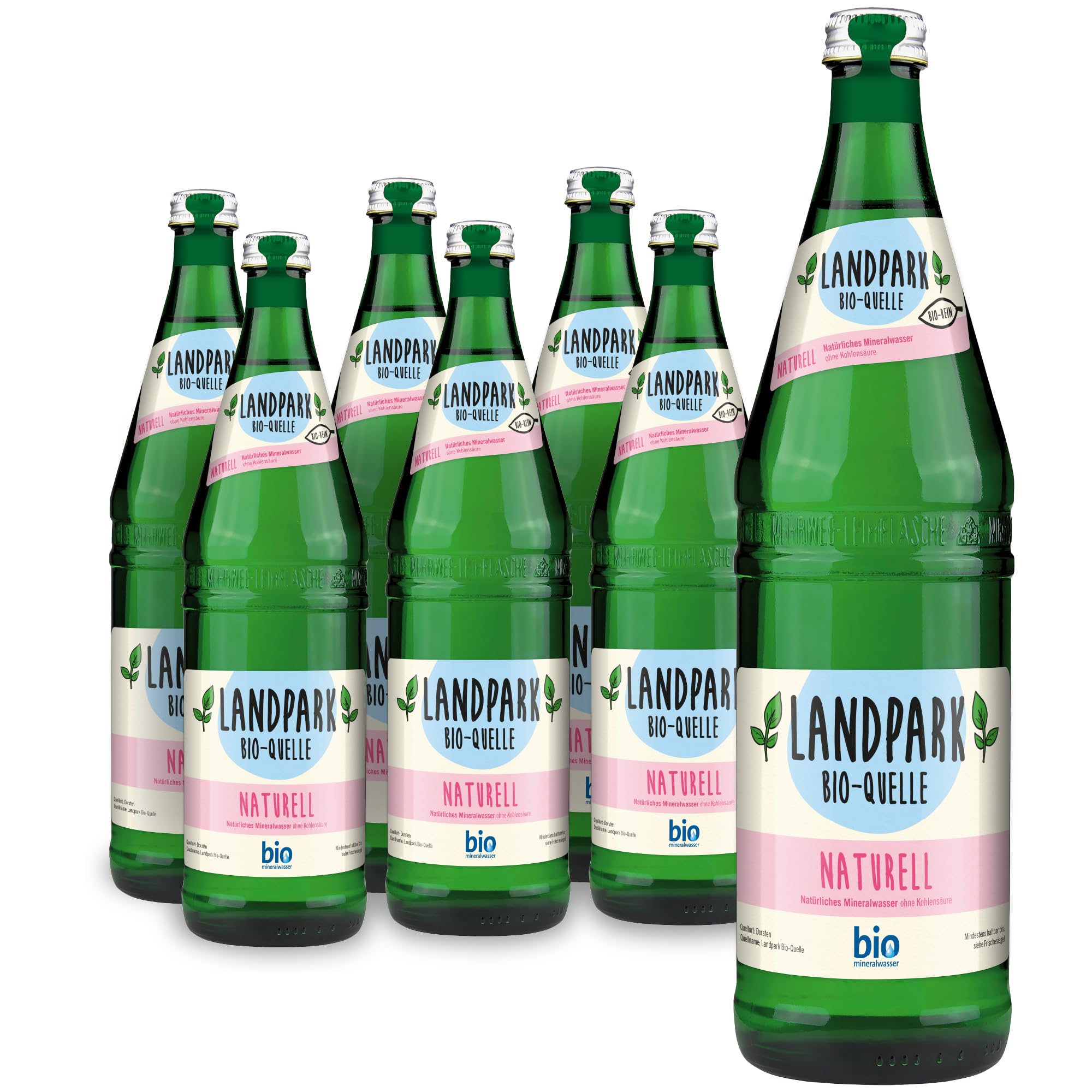 Landpark Bio-Mineralwasser Naturell, 18 x 0,75 l in Glasflaschen- ohne Kohlensäure - Reich an wichtigen Nährstoffen wie Calcium und Magnesium
