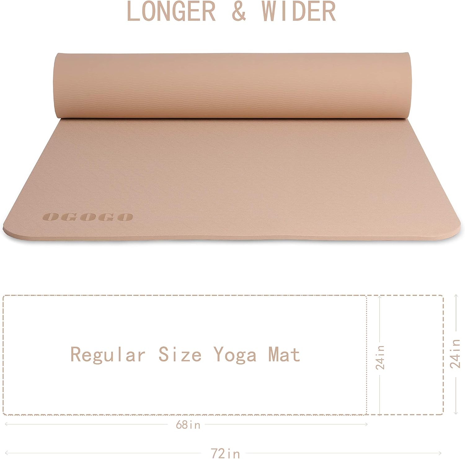 Yoga Mat,High Density Eco Friendly TPE Yoga Workout Mat,Superior Durability,Cushioning and Slip-resistance for Yoga Pilates Fitness