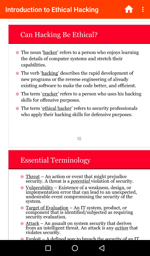 Module 1 - Introduction to Ethical Hacking - App on Amazon Appstore