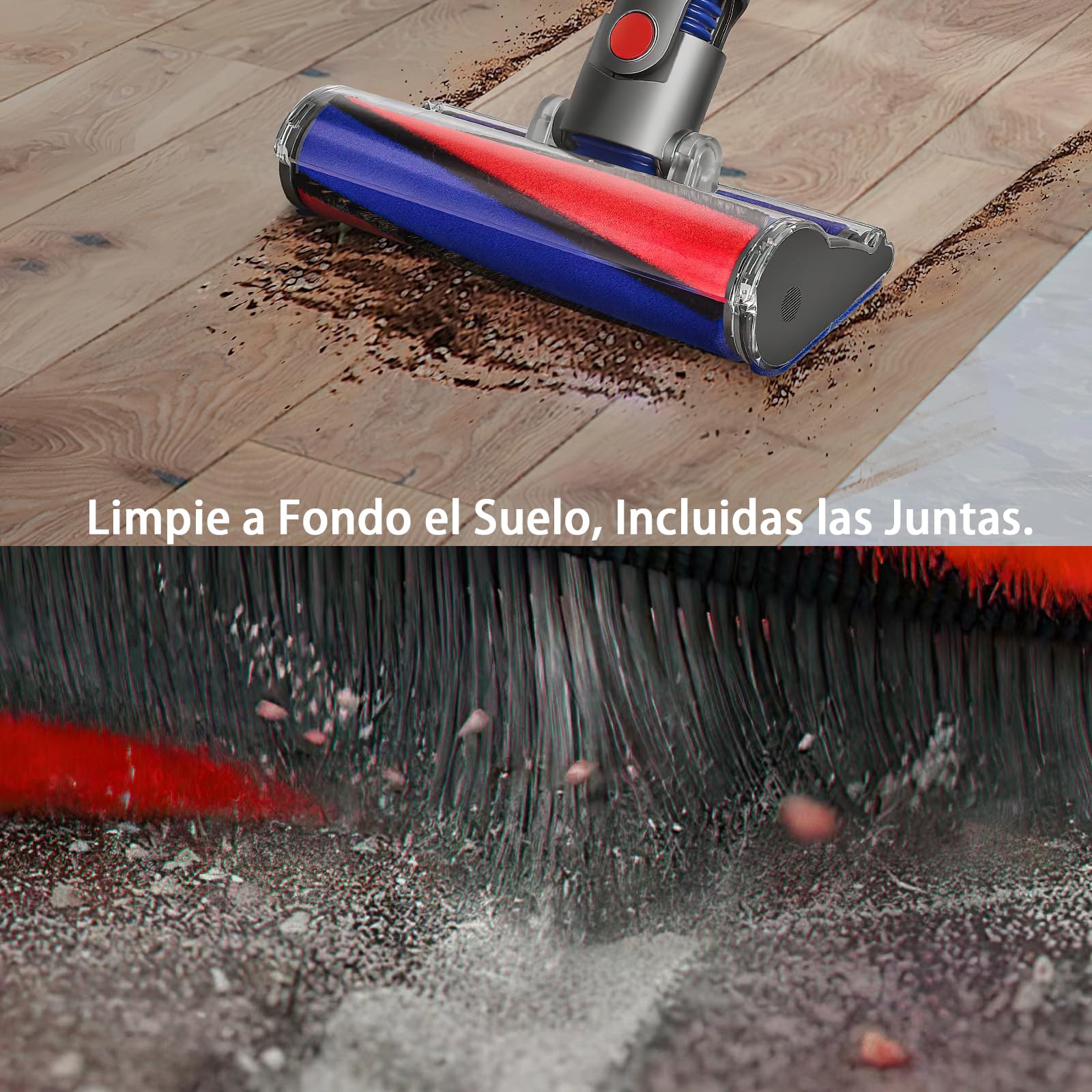 Yivy Cepillo para Dyson V11,V15,V7, V8,V10,SV10, SV12,SV14, Aspiradora, Cepillo electrica Cabezal de Repuestos Motorizado Recambio Cepillo de Suelo para Suelos Duros，Cabezal de Repuestos para Dyson