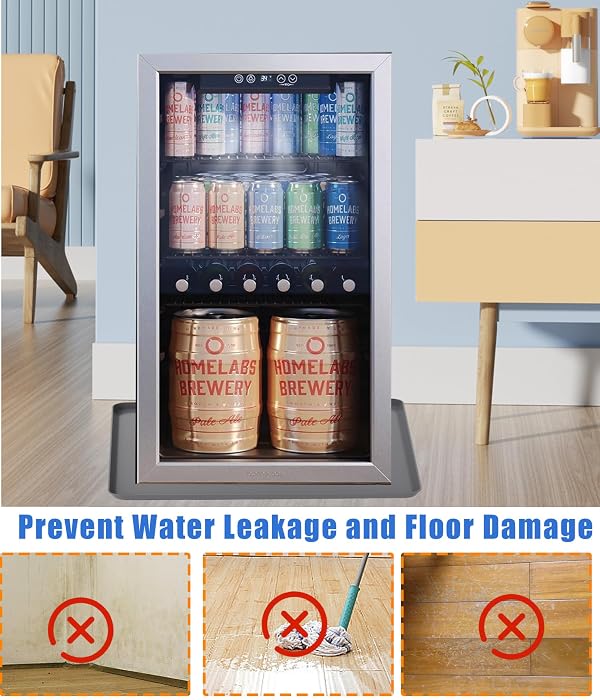 Mini Fridge Mat, 24''x24'' X0.8'' Mini Fridge Drip Trays Mat for Carpet Floor, Under Refrigerator Mat AC Conditioner Drip Pan, Silicone Mat for Refrigerators, Washing Machines, Dryers, Wine Coolers by NAXVIO - Image 2