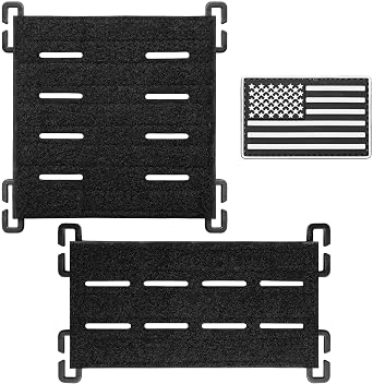 2 Pack Upgrade 8 Laser Cutting Hole Molle Patch Display Holder, Molle Hook & Loop Tactical Pad Panel