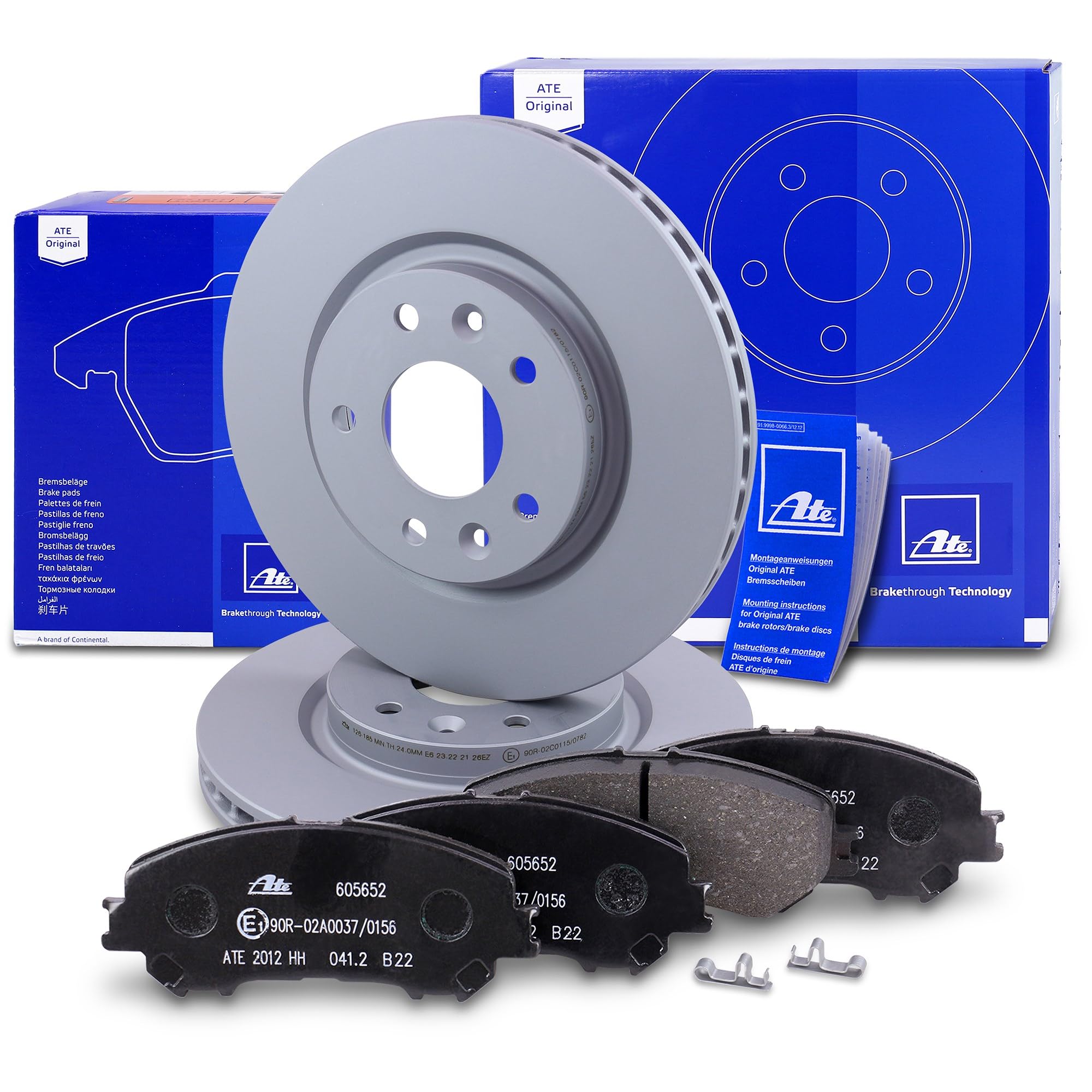 ATE Set di freni asse anteriore incl. dischi freno anteriori ¯ 296 mm ventilati e pastiglie freno anteriori Compatibile con NISSAN QASHQAI 2 SUV (J11, J11_)