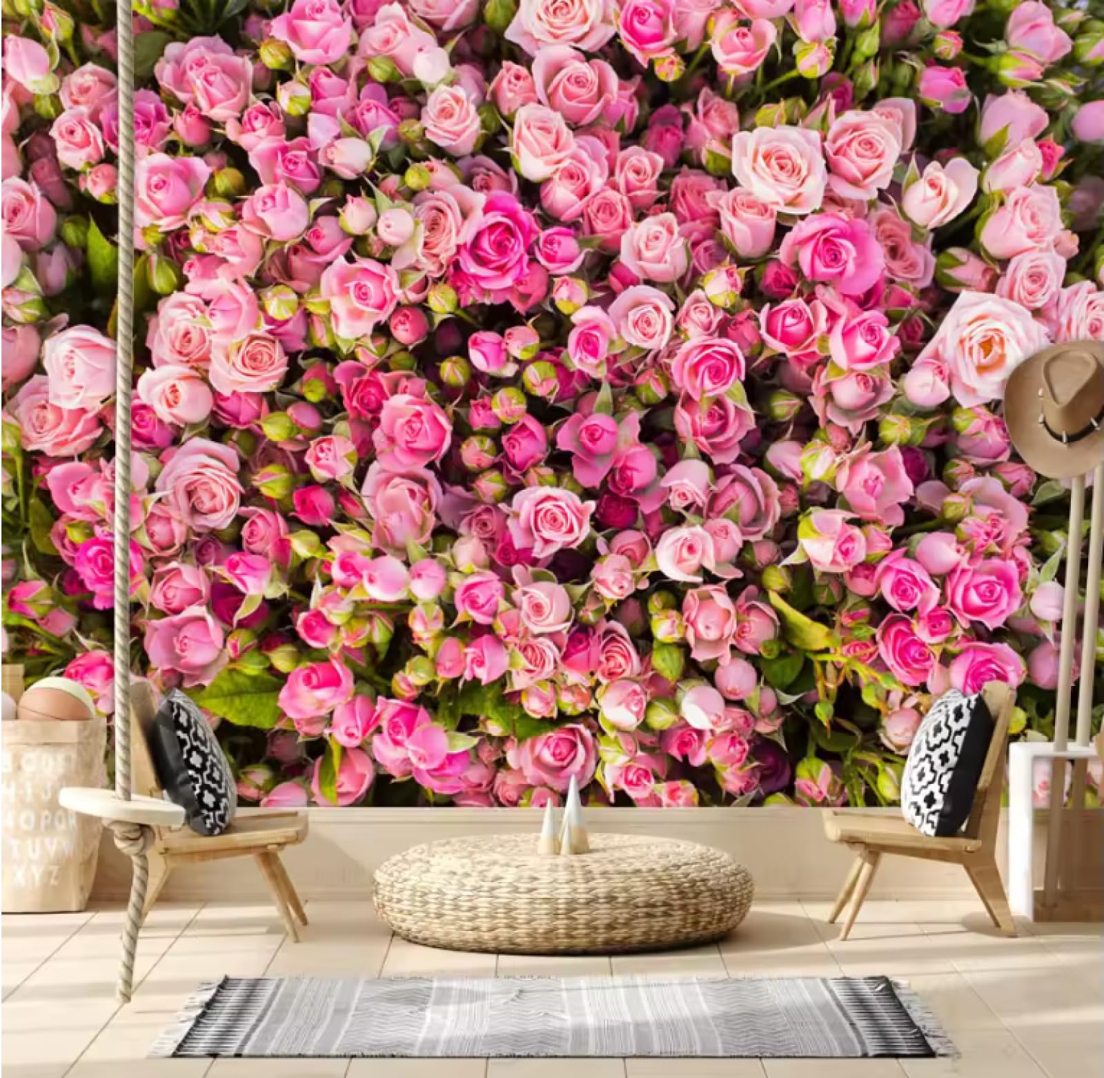 Tapety dekoracja salonu tapety wystrój domu czerwona róża kwiatowy mural tapeta 3D, 3D, 200 x 140 cm