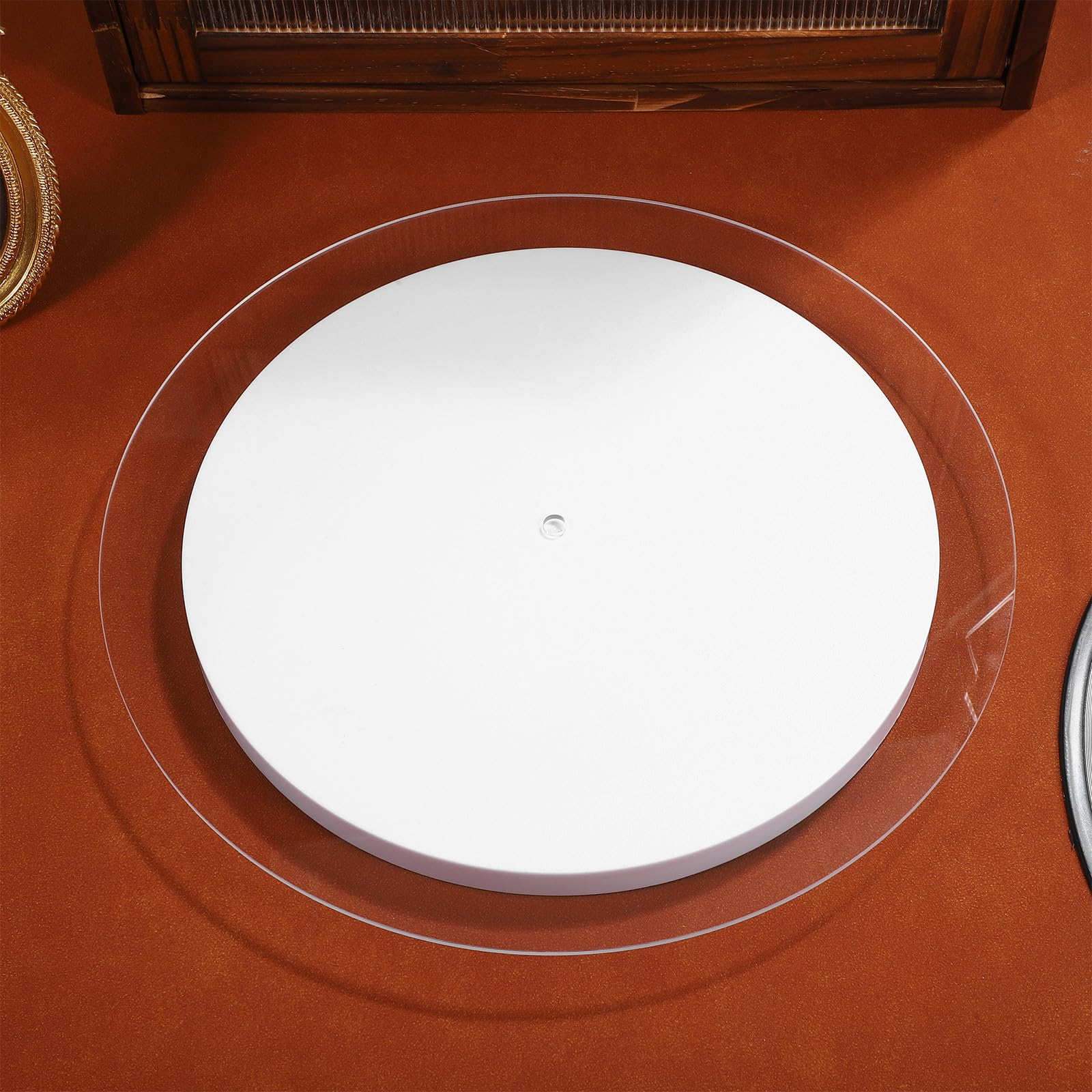 Cabilock Tapete Acrílico para Tocadiscos Diseño Único, Antideslizante y Transparente Que Mejora la Claridad del Sonido y Reduce la Estática en Discos de Vinilo