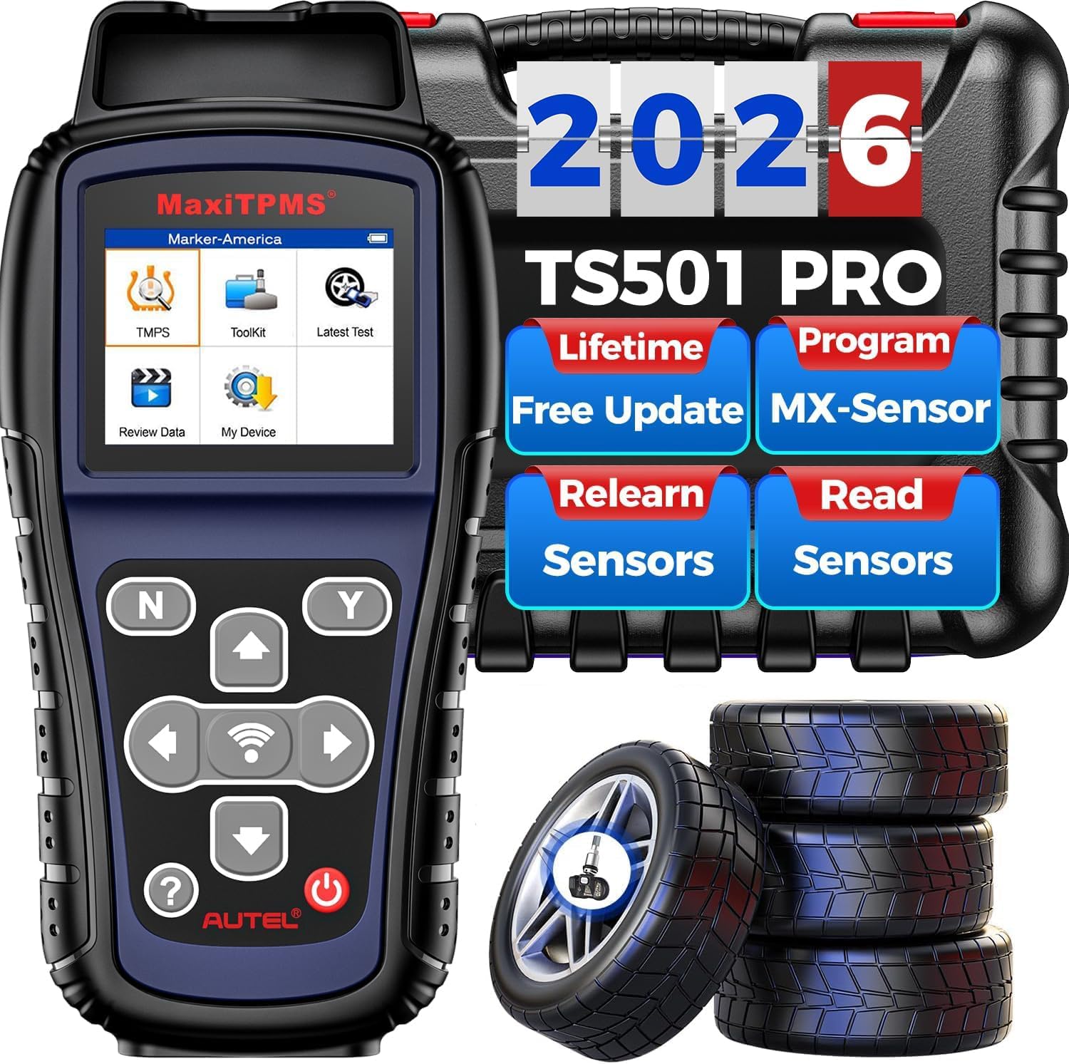 Autel MaxiTPMS TS501 PRO, TPMS Programming Relearn Tool, Lifetime Update