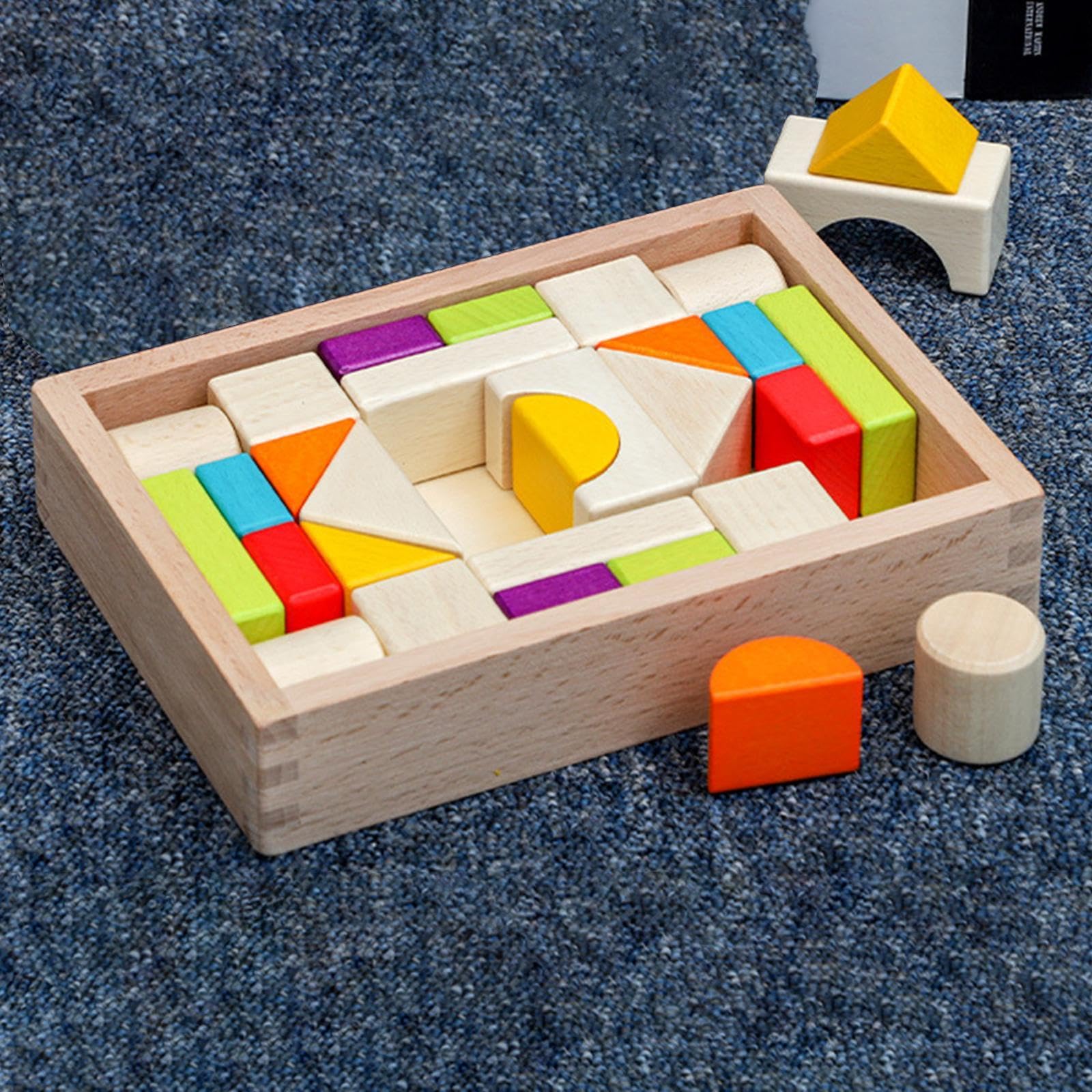 Stapelspielzeug, 3D-Puzzle, kreative Farbformerkennung, Farbstapel, Lernspielzeug für Kinder im Alter von 1 bis 3 Jahren, Jungen und Mädchen