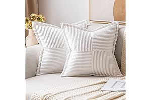 Soft and Sweet: MIULEE Corduroy White Throw Pillows