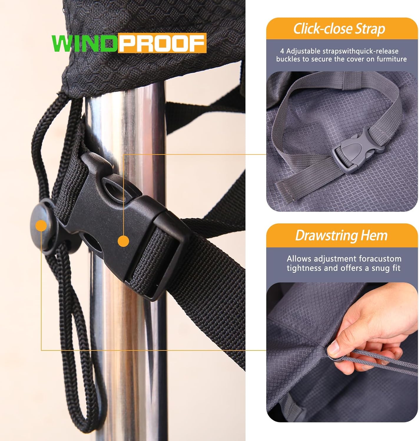 Outdoor Loveseat Cover,Waterproof for Outdoor Couch Cover, Outdoor Sofa Covers, Patio Furniture Covers, Patio Furniture Set, 87" W x 39" D x 36" H Grey