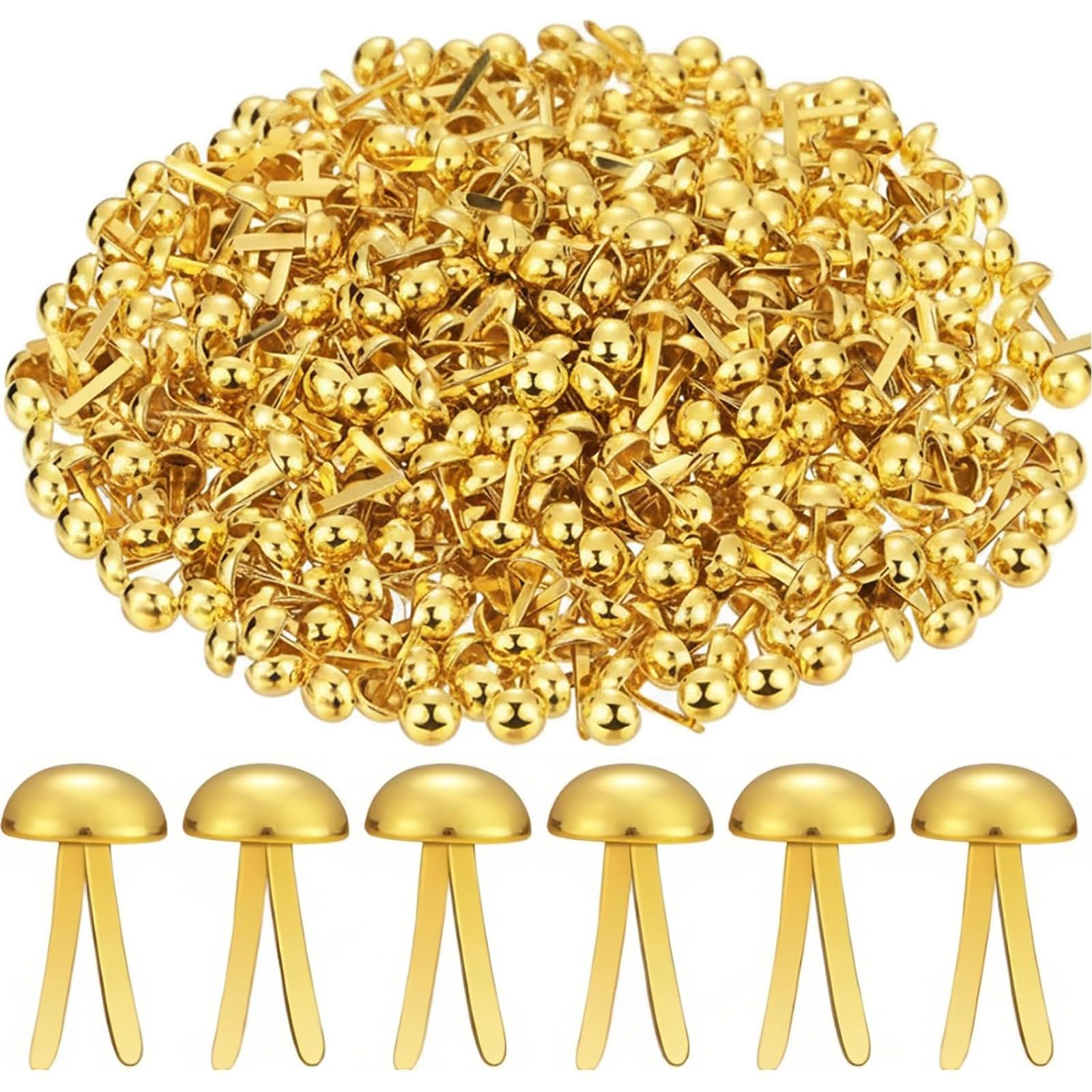600 PCS Split Pins, Paper Fasteners, 8 x 15 mm Gold Metal Split Pin Brads, Paper Fasteners Split Pins for Scrapbooking, Card Making, DIY Crafts, Document Binding and Photo Display