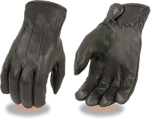 Milwaukee Leather SH875 - Guantes de piel de ciervo con forro térmico para hombre