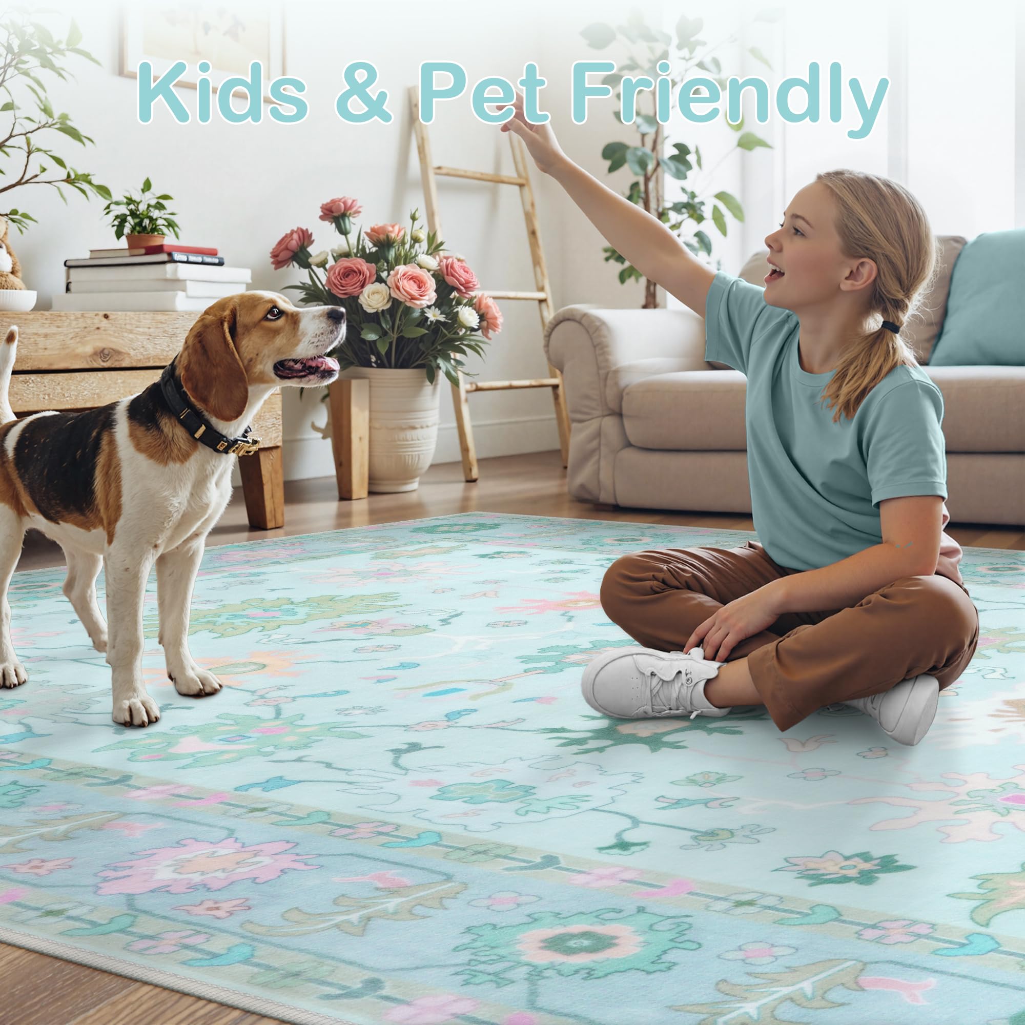 Amazon.com: LIVEBOX Washable Oushak Rug Non Slip 8 x 10 Rugs for