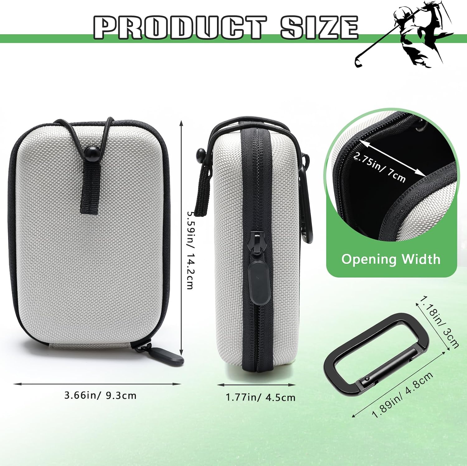 Golf Rangefinder Case, Hard Shell Golf Range Finder Case Carry Bag | Universal (Grey+Black)