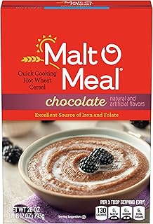 Malt-O-Meal Chocolate Hot Wheat Cereal, Instant Porridge with Folic Acid and Iron, Quick Breakfast Ready in Minutes, 28 OZ Box