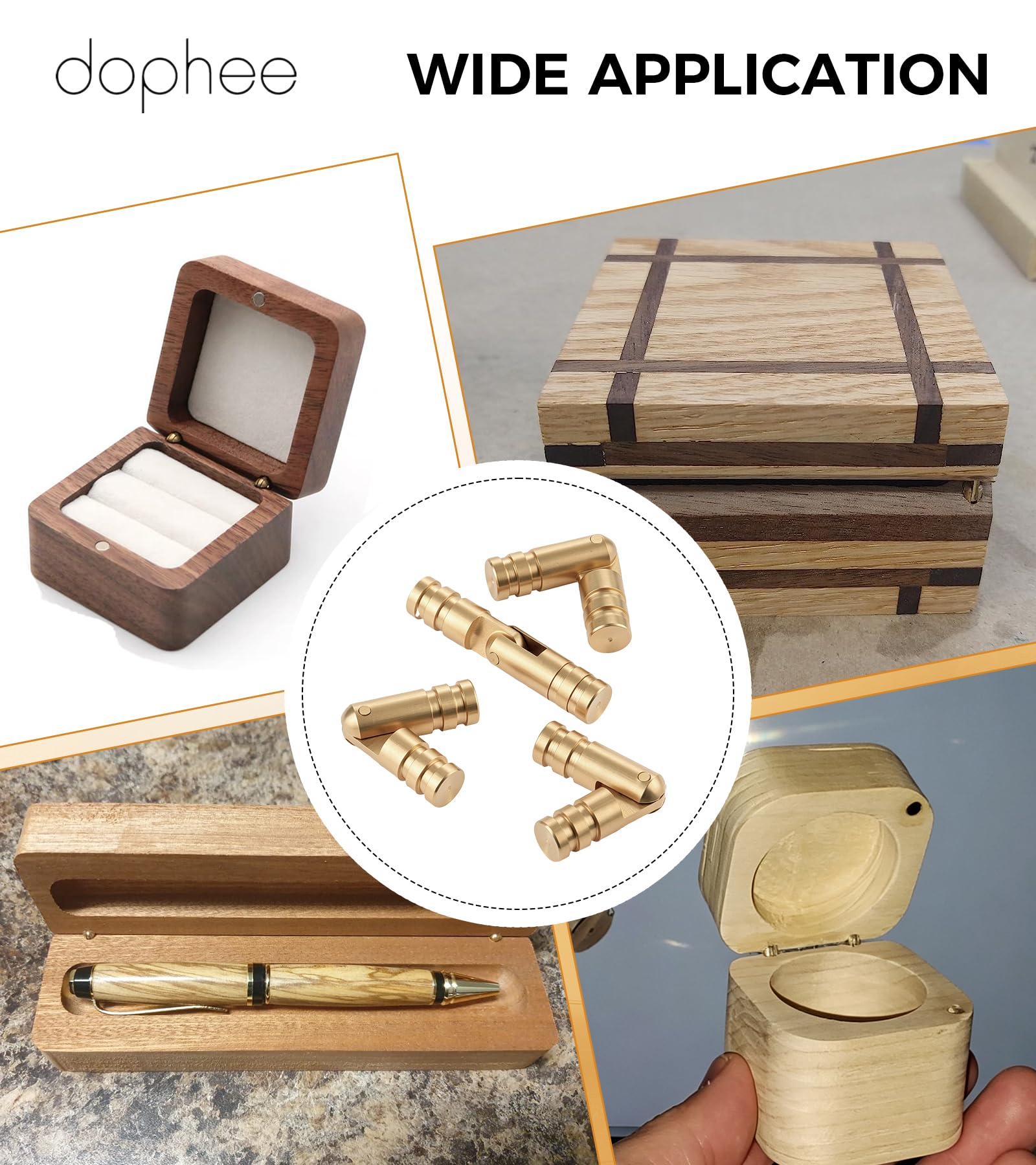 Small Brass Barrel Hinges - DIY Box Hinges -5