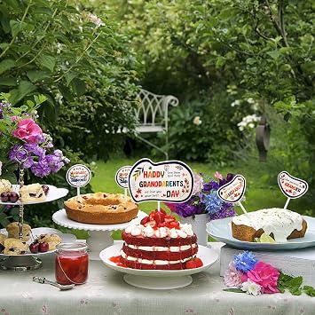 Happy Grandparents Day Cupcake Toppers Party Supplies Favors Decors, 37PCS