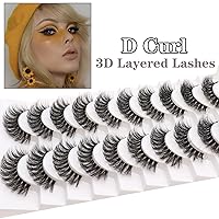 Vista 5 de Veleasha Pestañas rusas con banda transparente que parecen extensiones de pestañas, con curvatura D, tiras de pestañas, paquete de 10 pares (DT03)